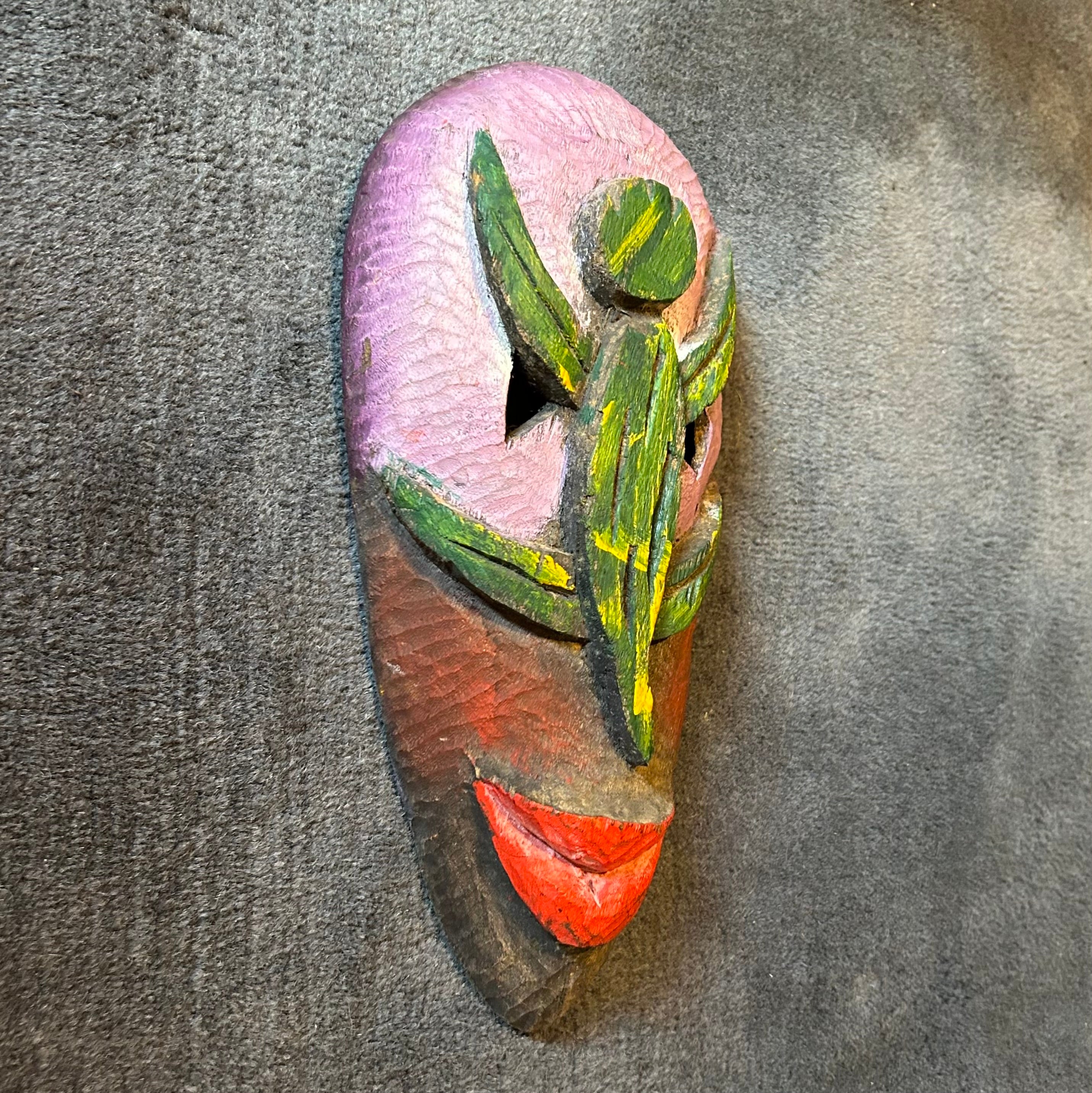 Hand Carved Painted Mask, Wood