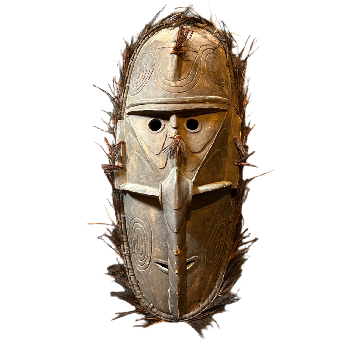 Coastal Islands Tribal Mask, Hand Carved Wood, Tribal