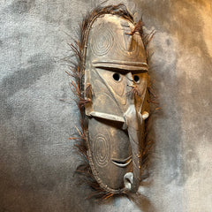 Coastal Islands Tribal Mask, Hand Carved Wood, Tribal