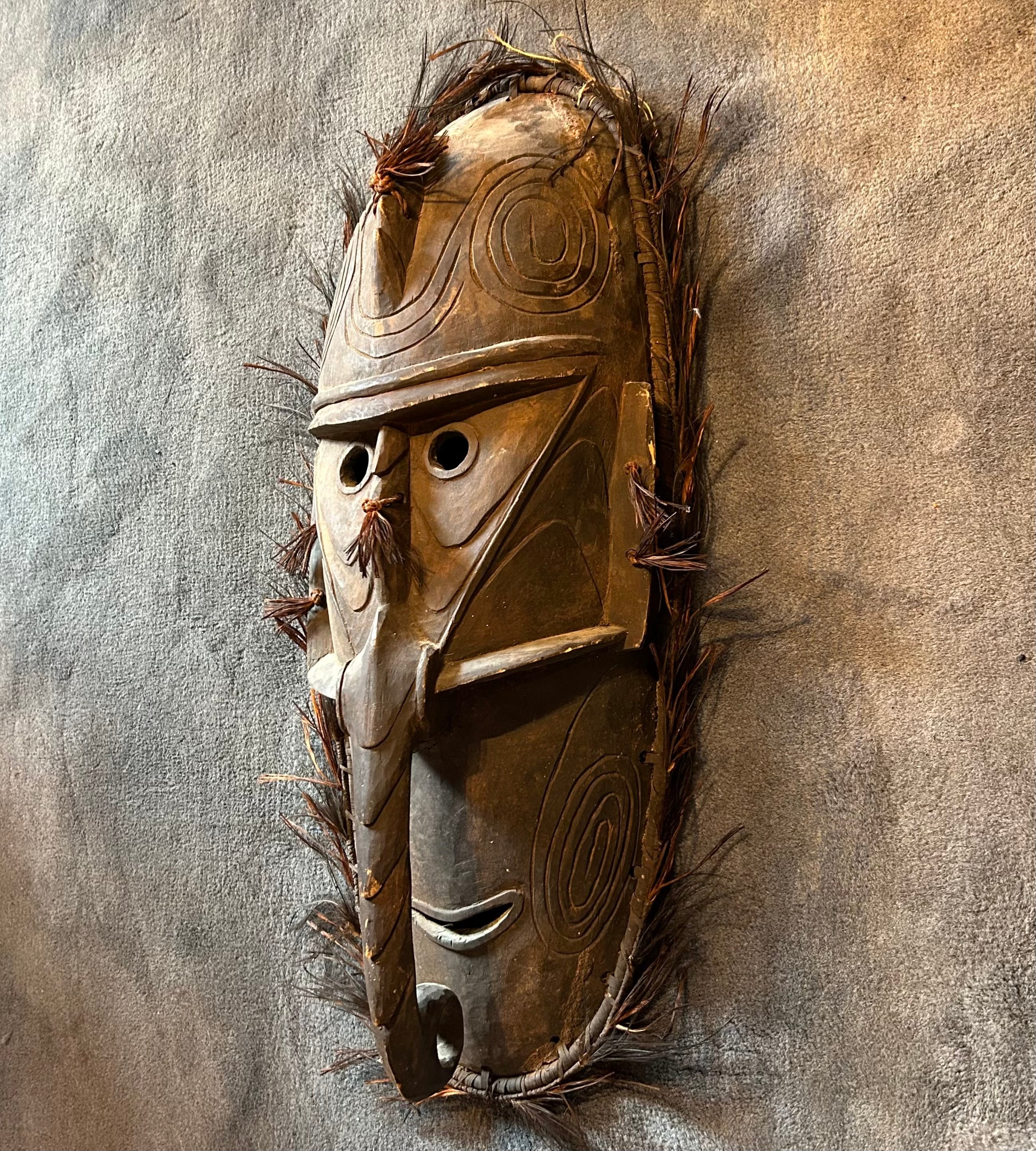 Coastal Islands Tribal Mask, Hand Carved Wood, Tribal