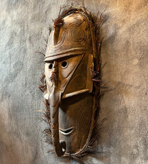 Coastal Islands Tribal Mask, Hand Carved Wood, Tribal