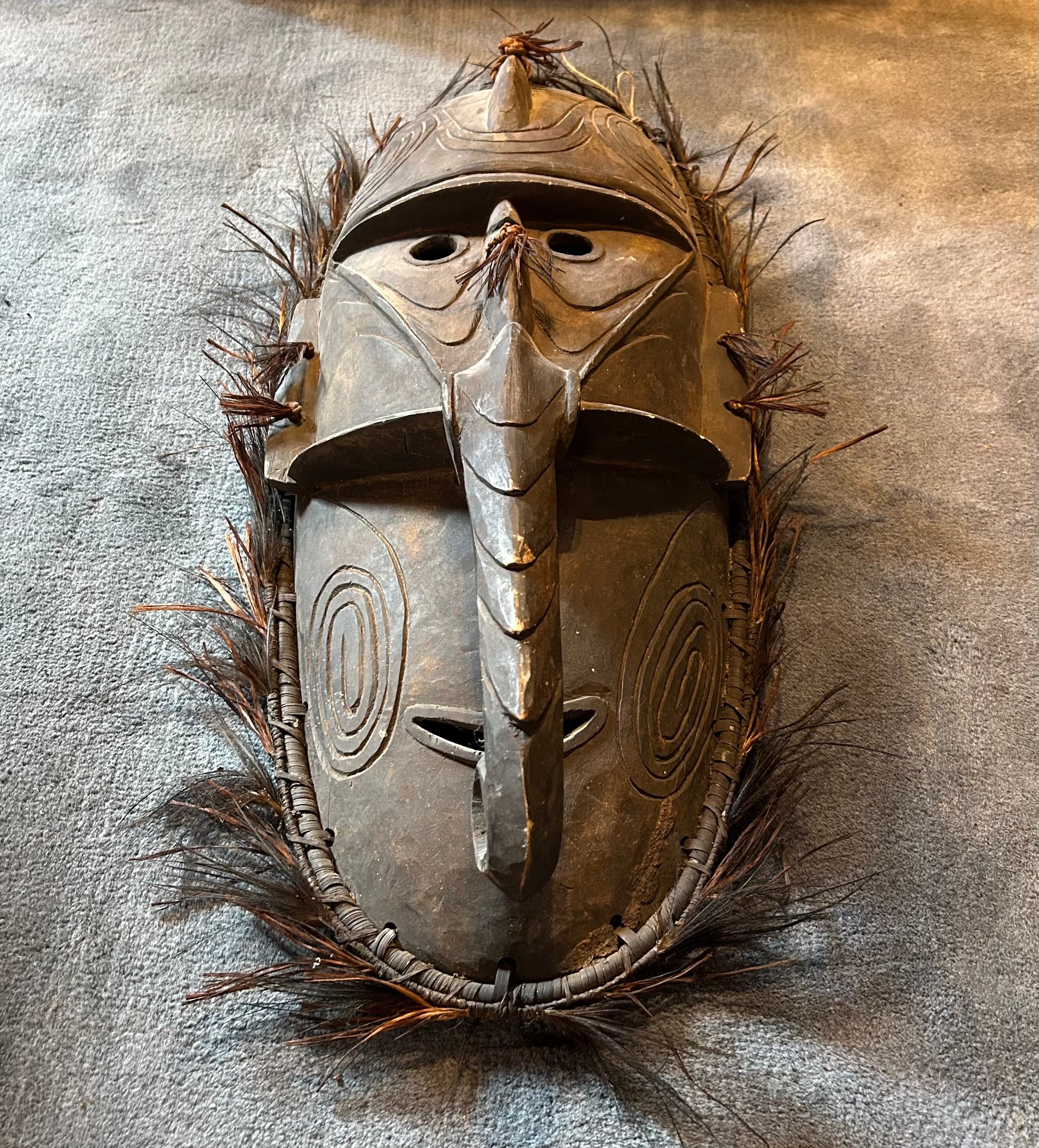 Coastal Islands Tribal Mask, Hand Carved Wood, Tribal