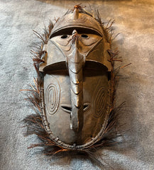 Coastal Islands Tribal Mask, Hand Carved Wood, Tribal
