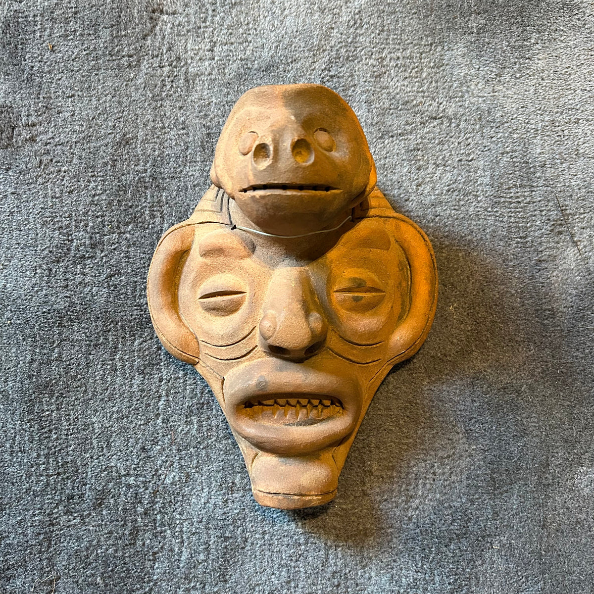 Ceramic Tribal Mask, Two Faces