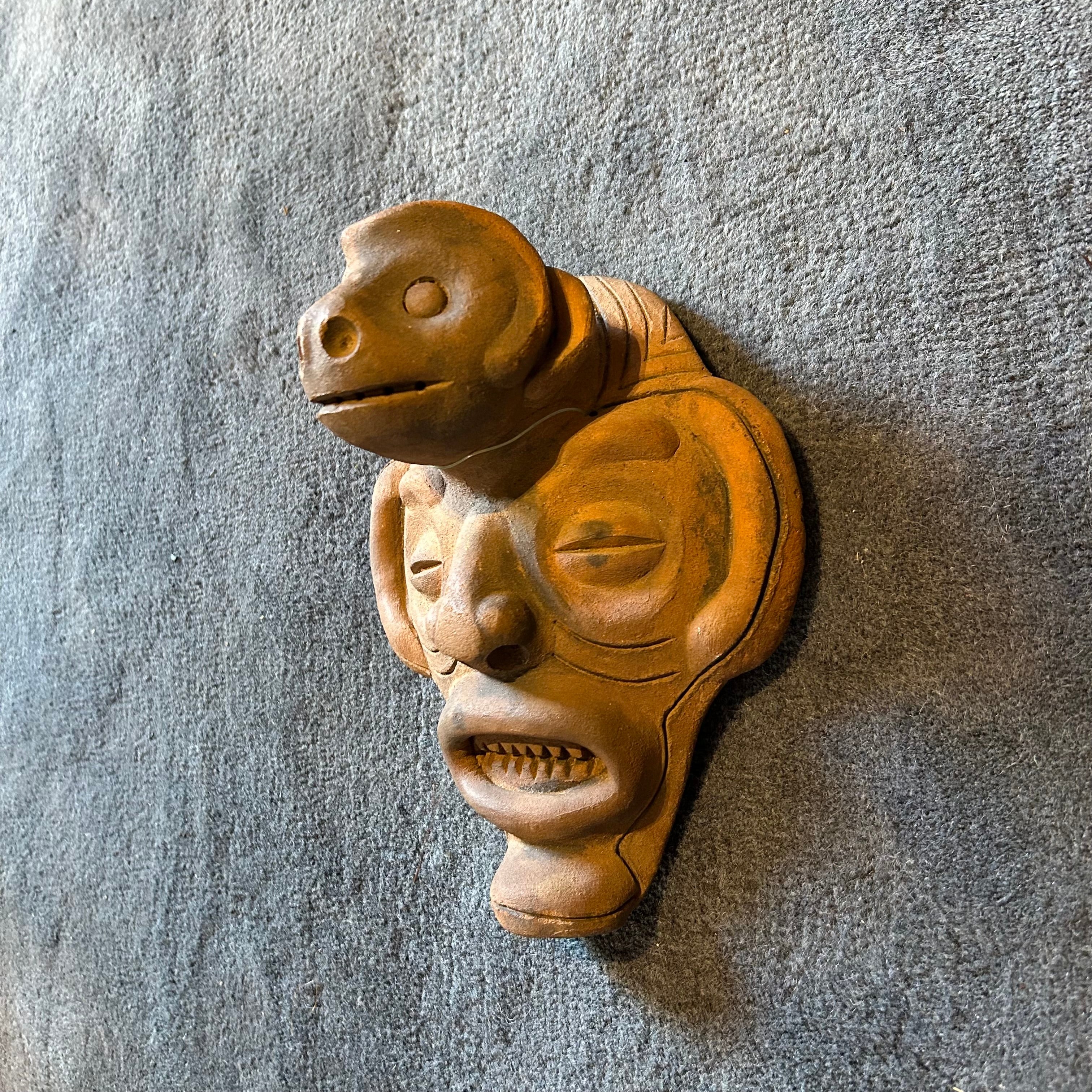 Ceramic Tribal Mask, Two Faces