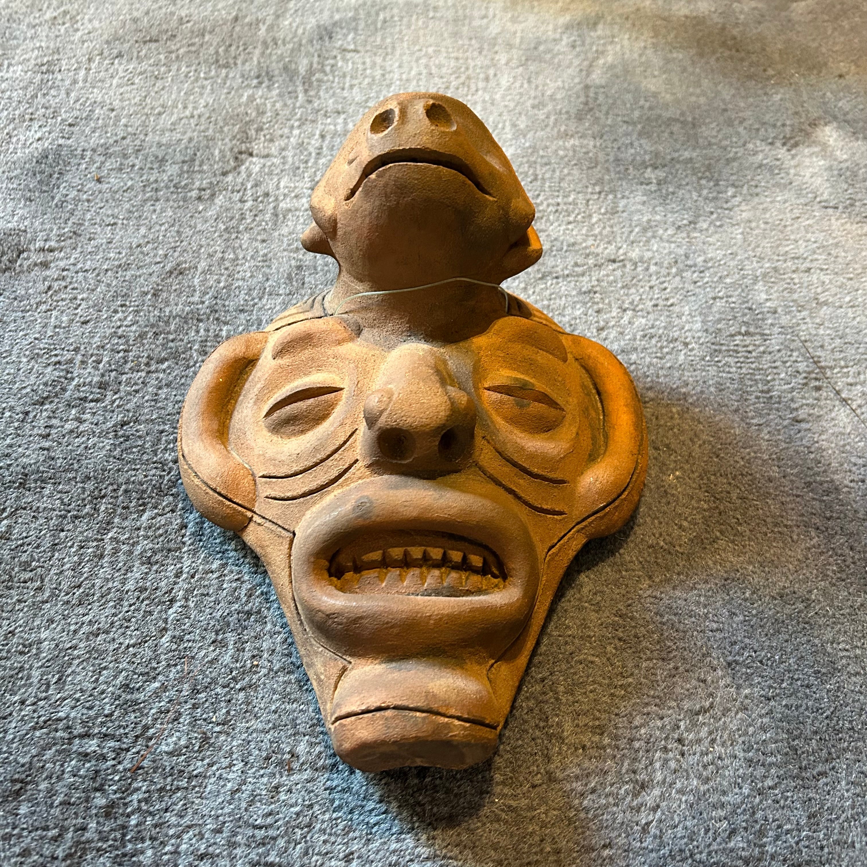 Ceramic Tribal Mask, Two Faces