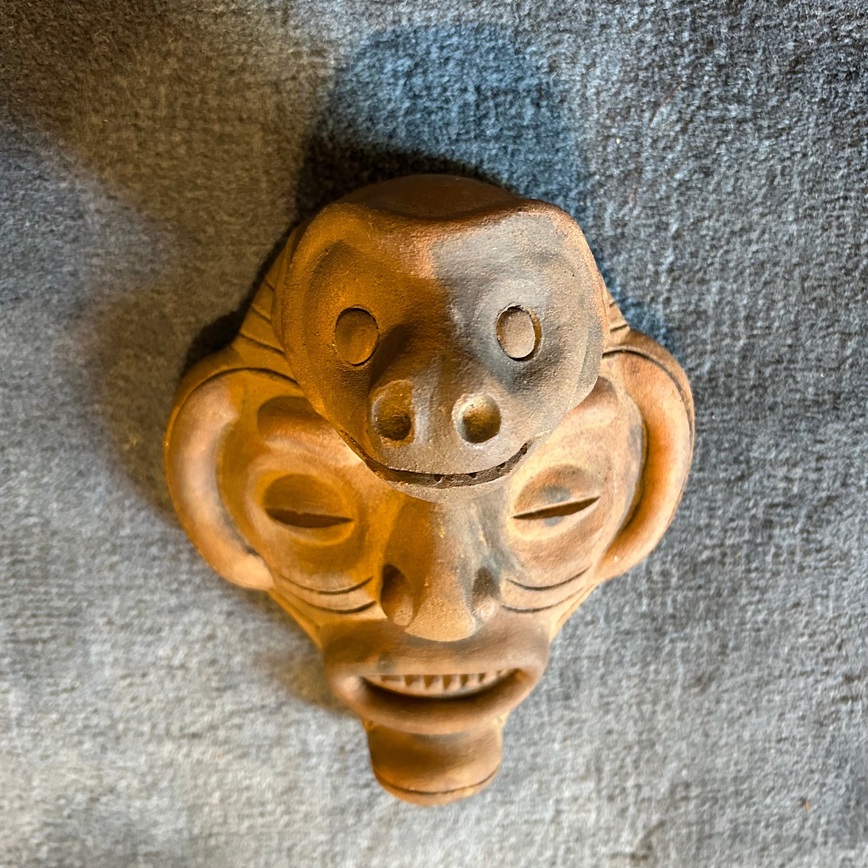 Ceramic Tribal Mask, Two Faces