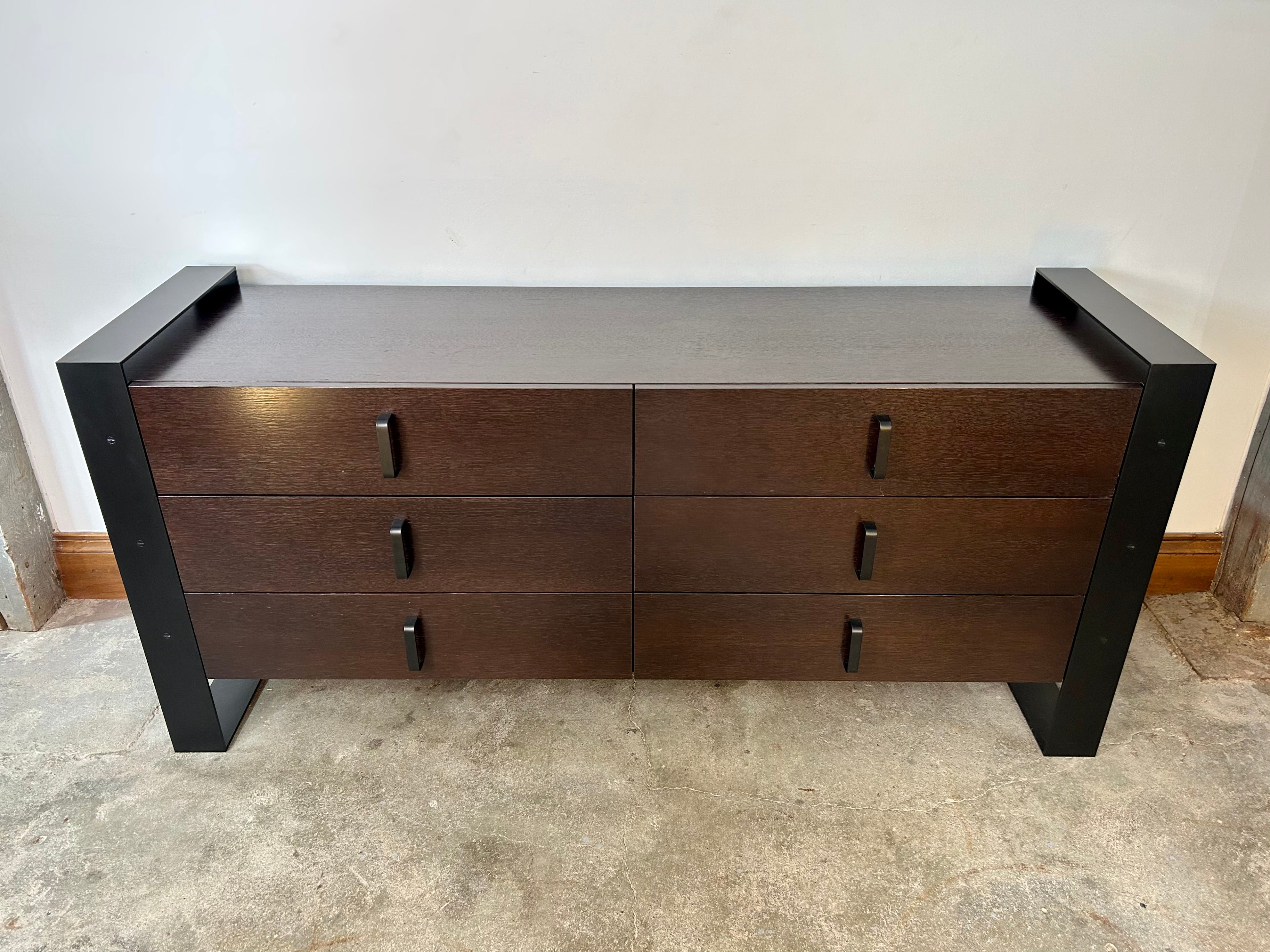 Antoine Proulx Six Drawer Dresser, Wood & Steel, Held By Freedom, sku: 032809