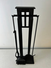 Arts and Crafts Style Fireplace Tool Set, Black, sku: 032932