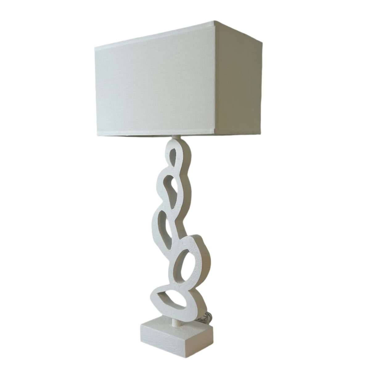 Jamie Young Five Loop Plaster Finish Table Lamp with Linen Shade, sku: 032939