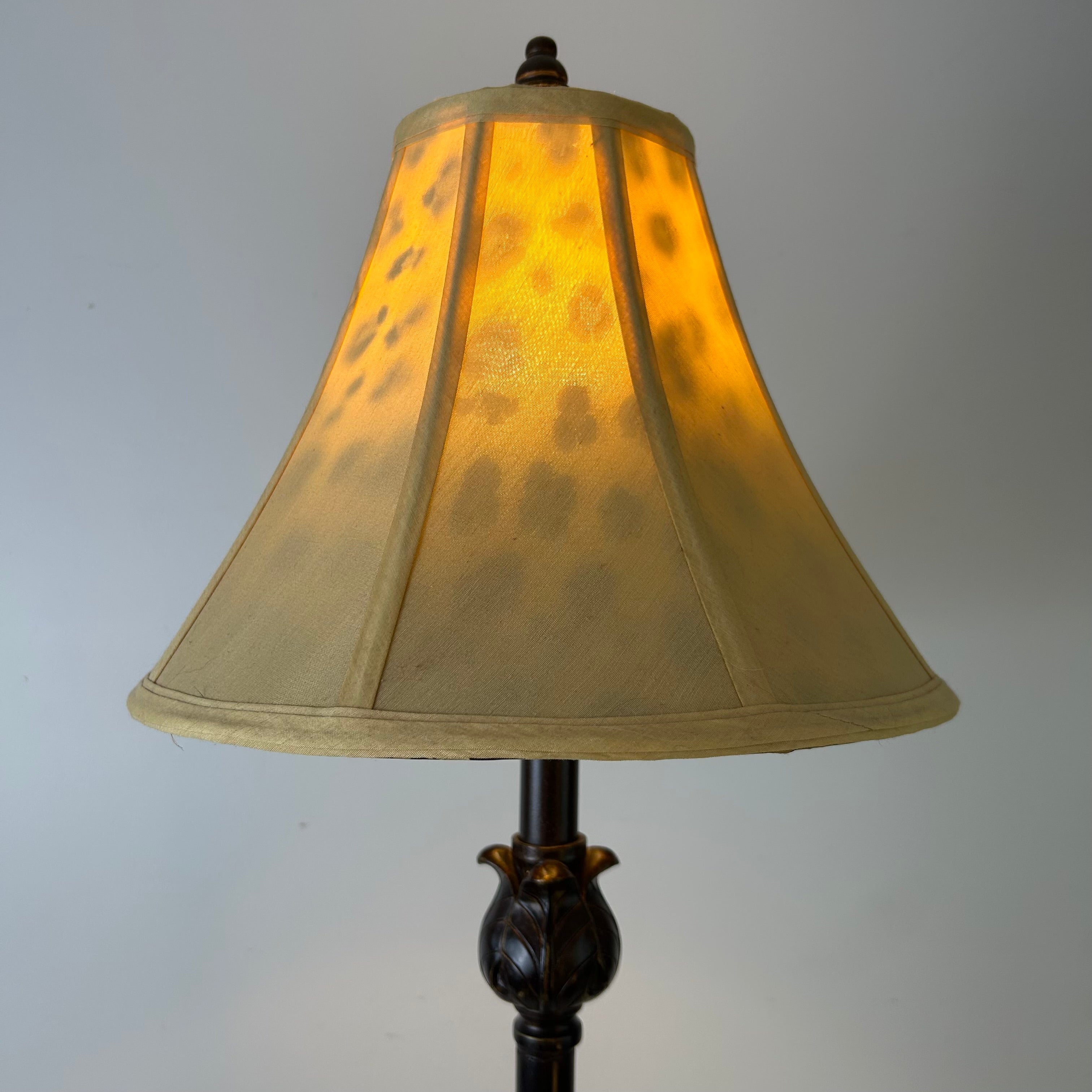 Pair of Buffet Lamps Resin and Metal Base with Fabric Bell Shades, sku: 032941