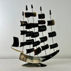 Handcrafted Horn Sailing Ship, sku: 032953