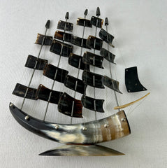 Handcrafted Horn Sailing Ship, sku: 032953
