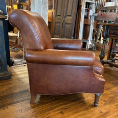 Leather Club Chair, Rolled Arms and Back, sku: 032955