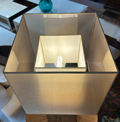 Pair of Fine Art Table Lamps, Gold Leaf Base Gossamer Shades, Sku: 032965