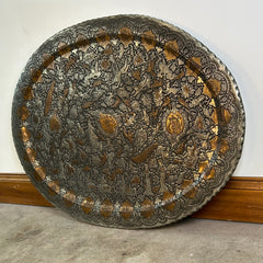 Oval Copper Base Wall Decor with Hammered Detail
