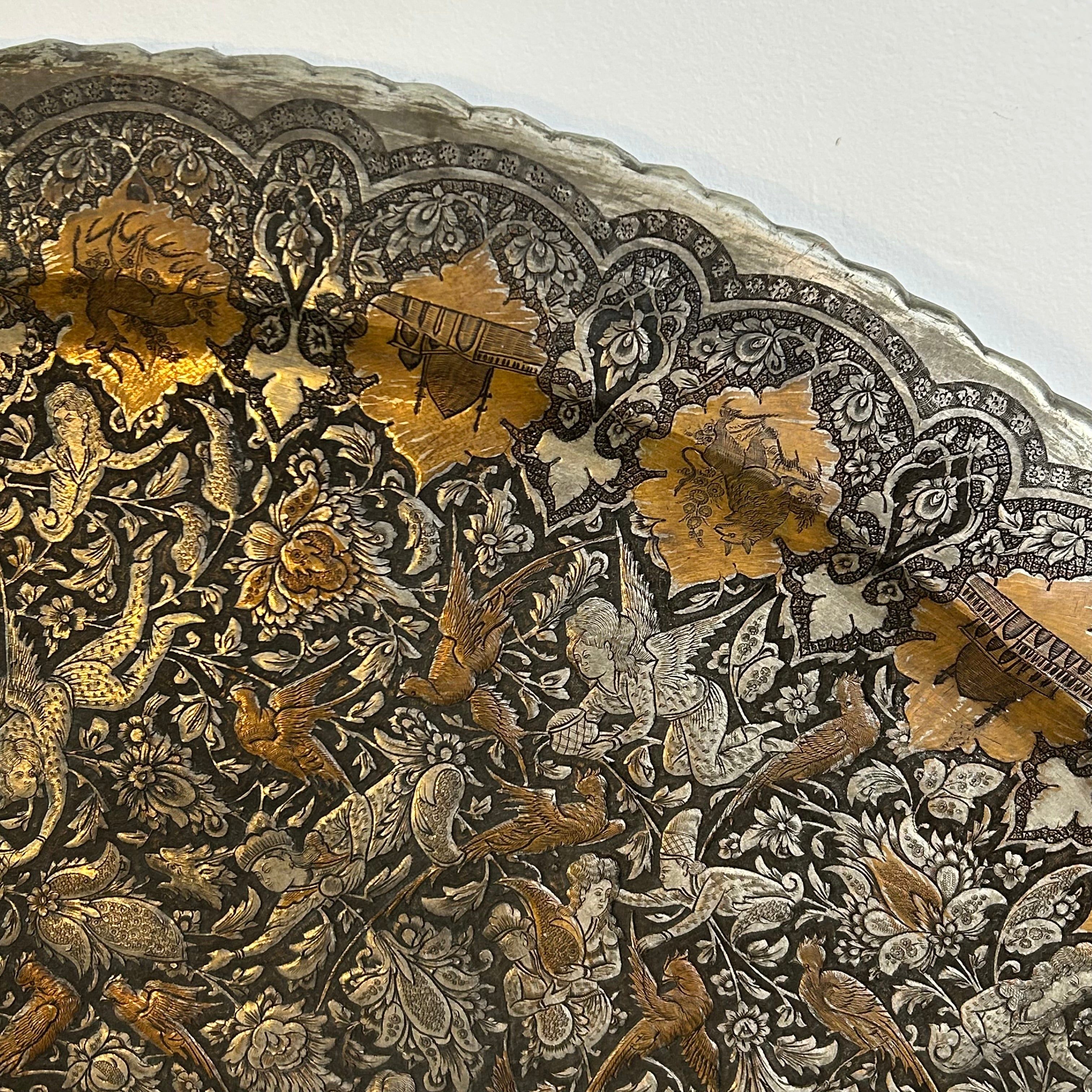 Oval Copper Base Wall Decor with Hammered Detail