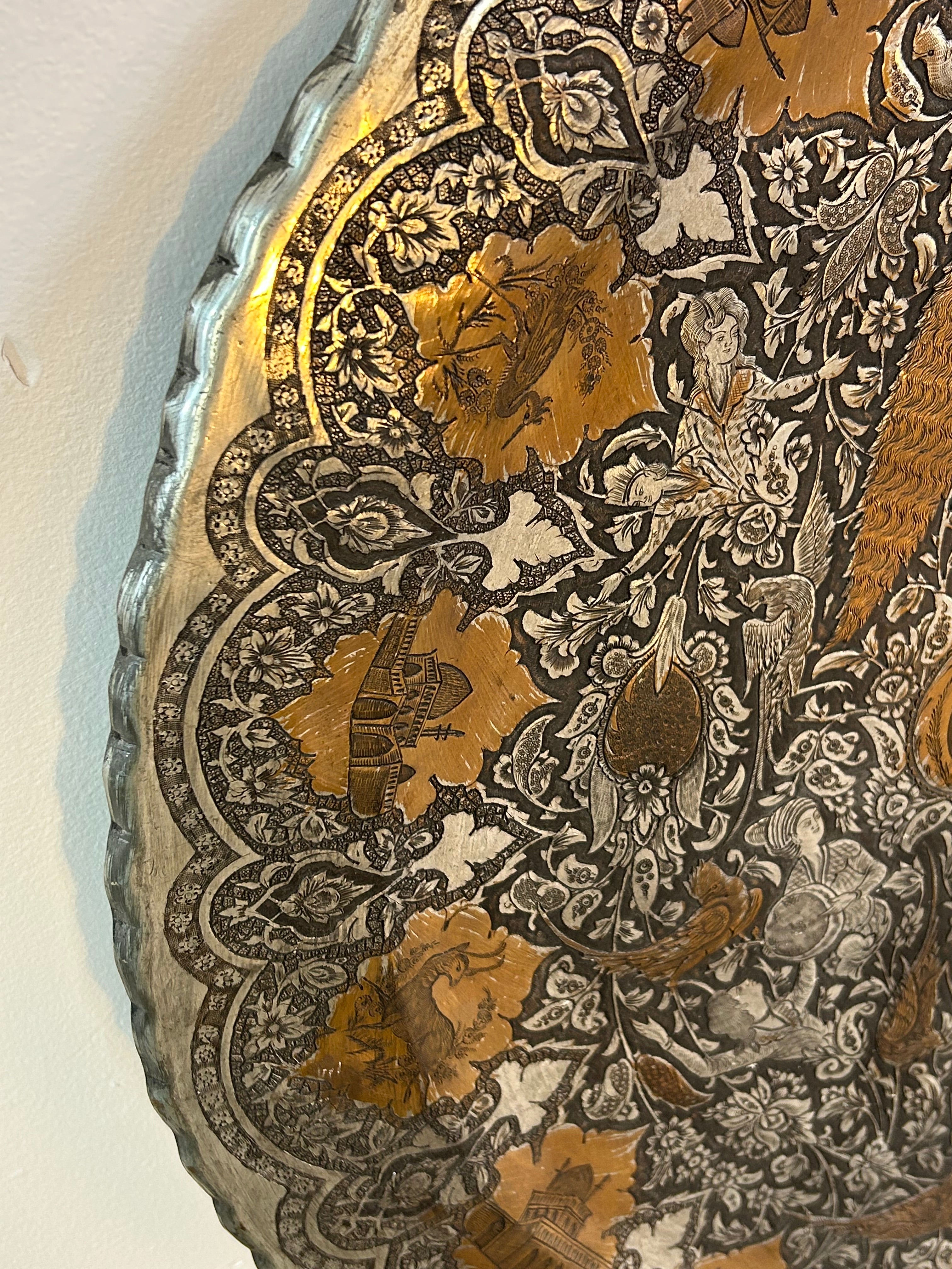 Oval Copper Base Wall Decor with Hammered Detail