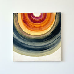 Original Painting "Rainbow" by Sunny Gibbons, Mixed Media on Wood Panel 2026, Signed, Sku 033808
