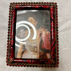 Jay Strongwater Custom Frame, Red Crystals, Dark Brass and Enamel Frame, Sku: 033159