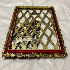 Jay Stongwater Petite Picture Frame, Red Enamel, Brass, Crystals, Sku: 033161