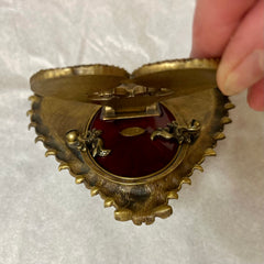Jay Strongwater Petite Picture Frame, Easel Back, Heart Shaped, Brass, Enamel, Crystals, Sku: 033162