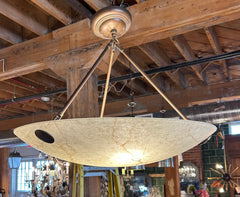 Hi-Lite Chandelier, Faux Alabaster, Round, Copper Metal Hardware, Sku: 033165