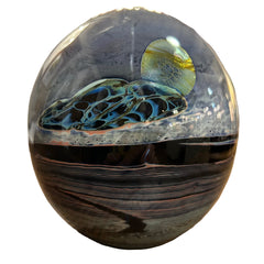 Art Glass Egg Incense Burner, Signed by Artist, Sku: 033174