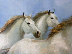 Gladys Morante Original Artwork, 4 Horses, Signed, Framed, Sku: 033197