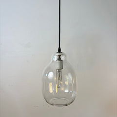 Pendant Light, Clear Glass, Black Hardware, Sku: 033183