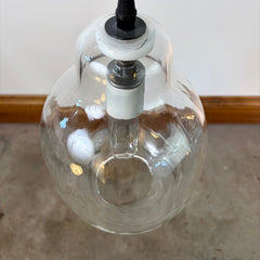 Pendant Light, Clear Glass, Black Hardware, Sku: 033183