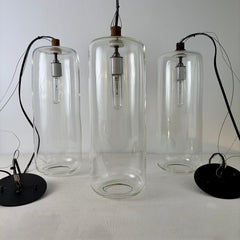 Pendant Lights, Long Clear Cylinders Set of Three, Sku: 033181