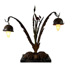 Vintage Table Lamp, Two Arm, Floral Accents, Sku: 033207