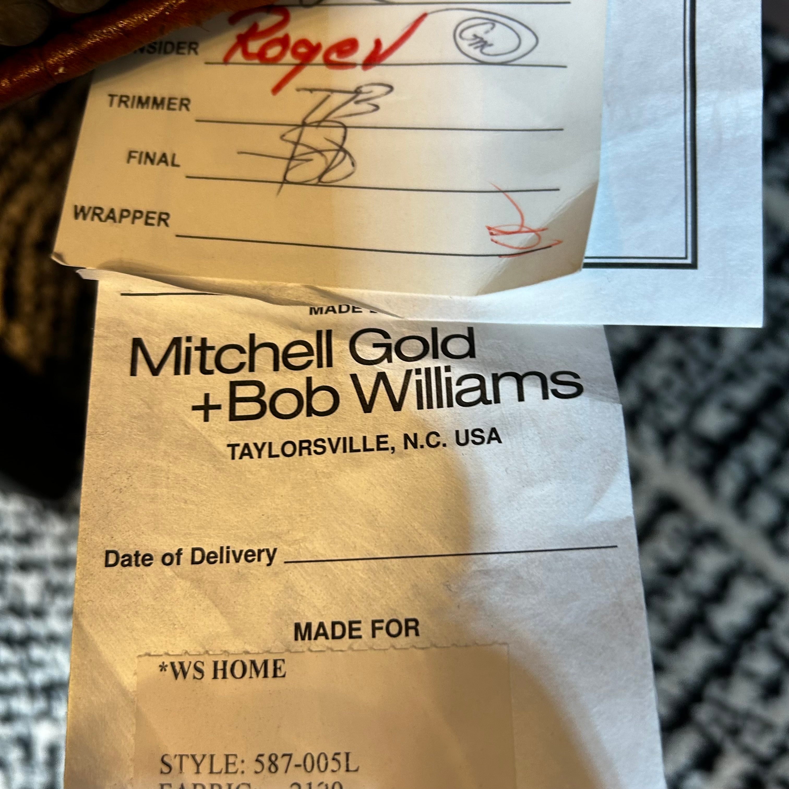 Mitchell Gold for William Sonoma Leather Wingback Chair, Rust