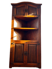 Corner Cabinet, Rustic, Solid Wood, Iron Hardware