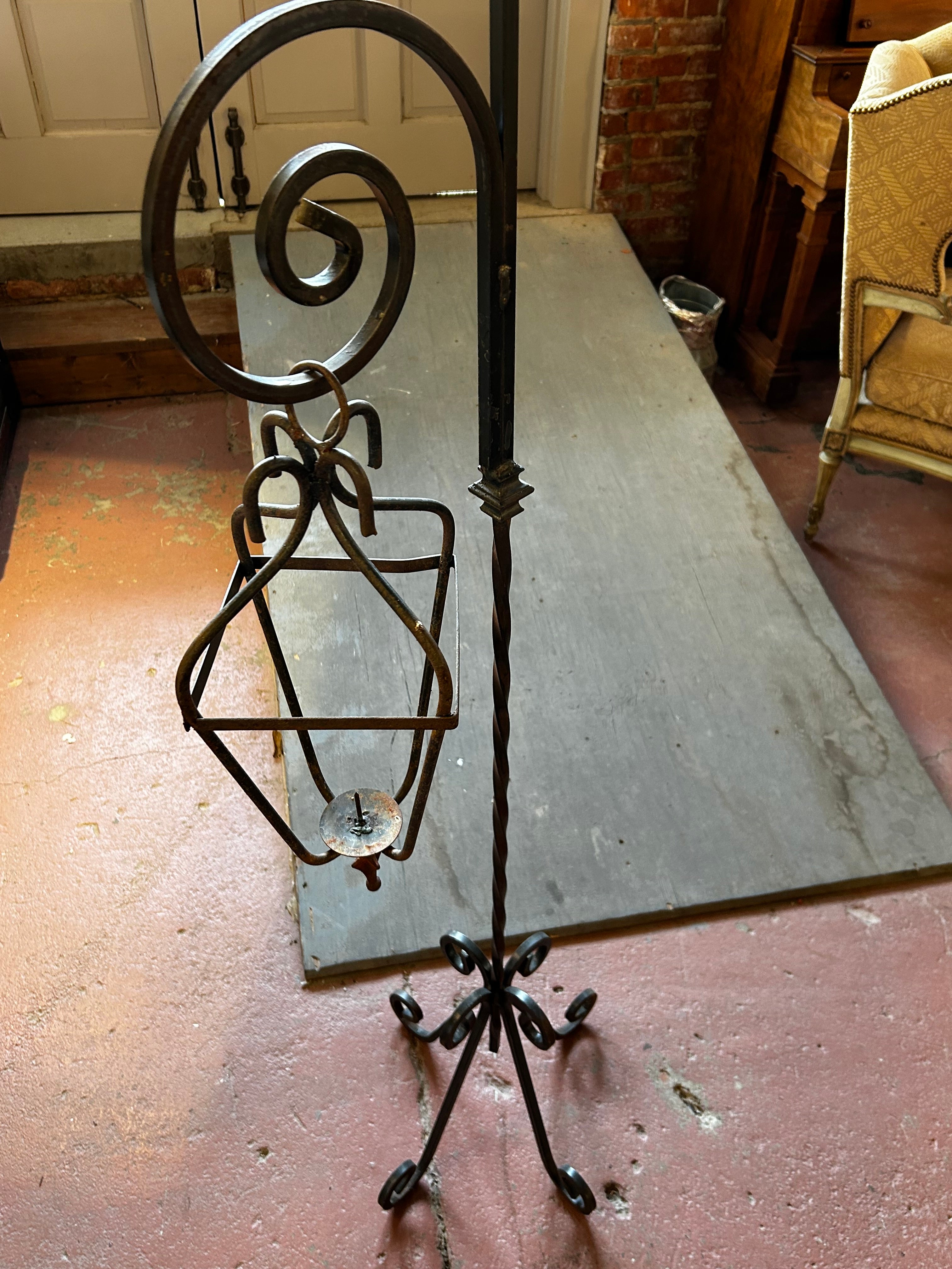 Floor Standing Iron Candle Holder, Black