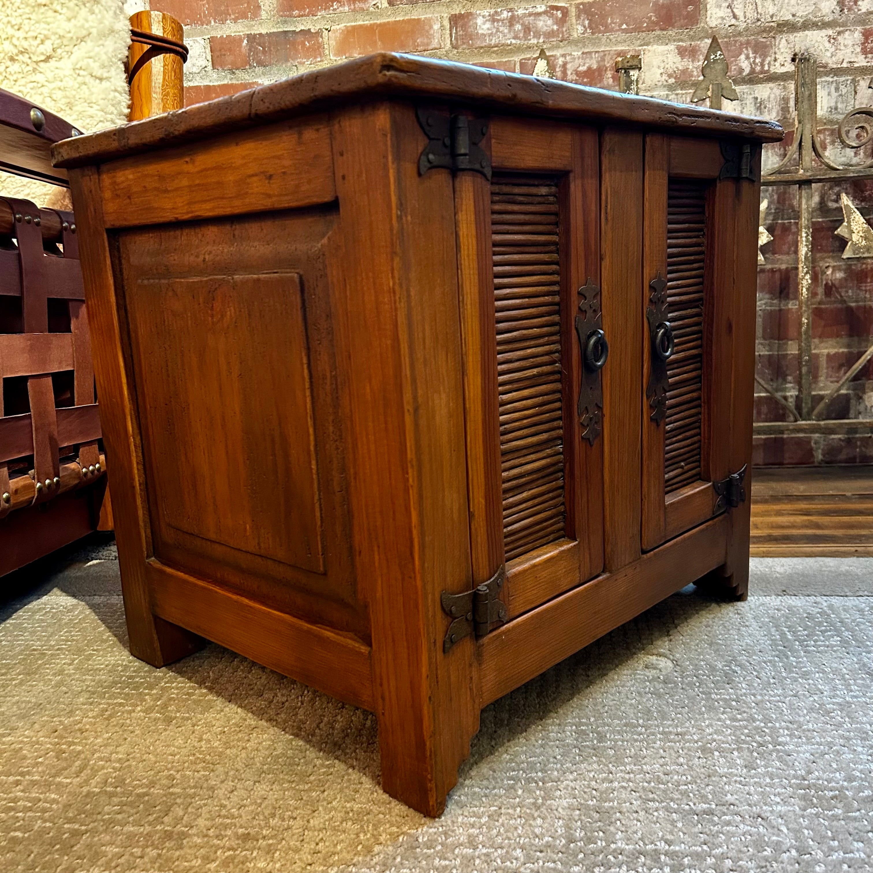 End Table, Rustic, Solid Wood, Iron Hardware