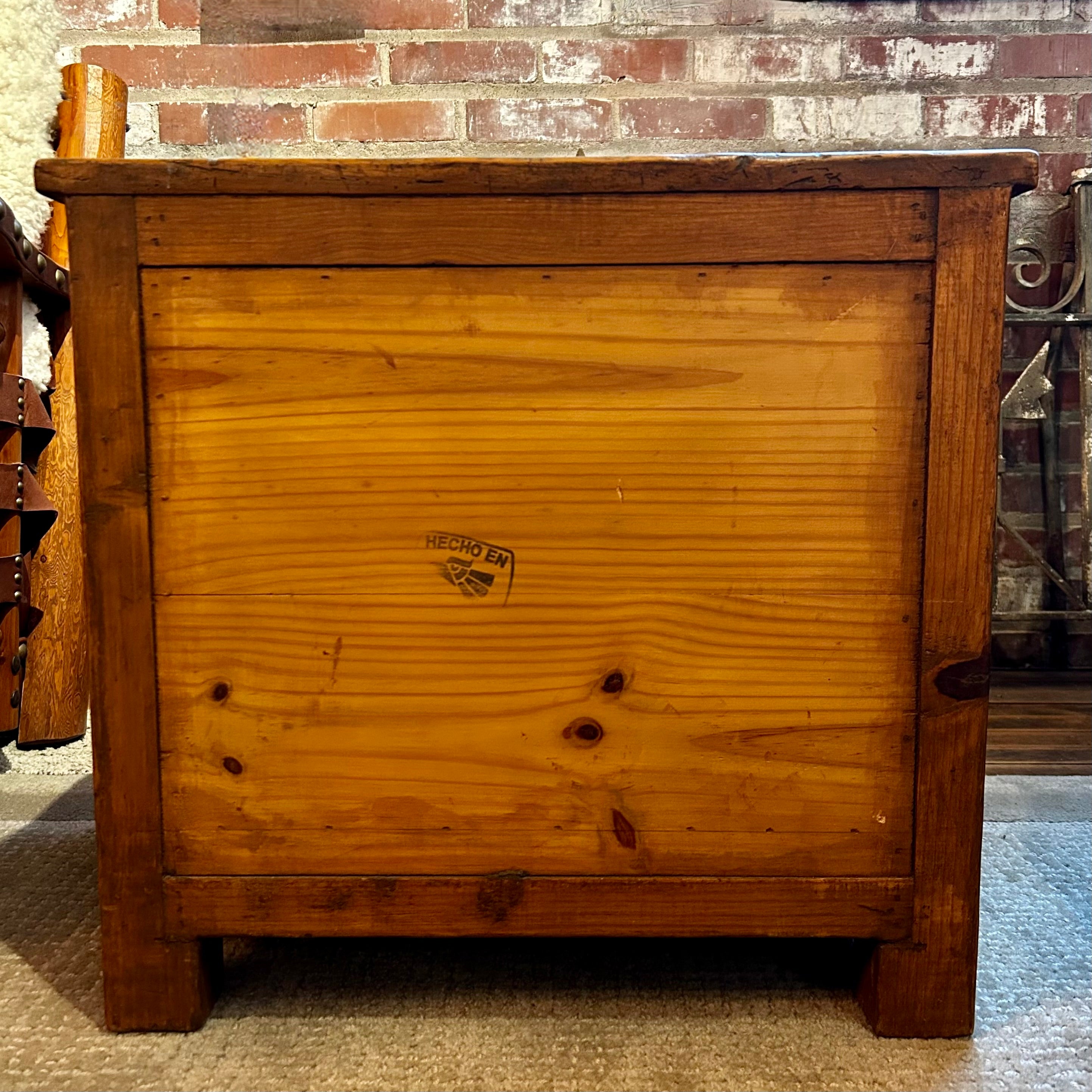 End Table, Rustic, Solid Wood, Iron Hardware