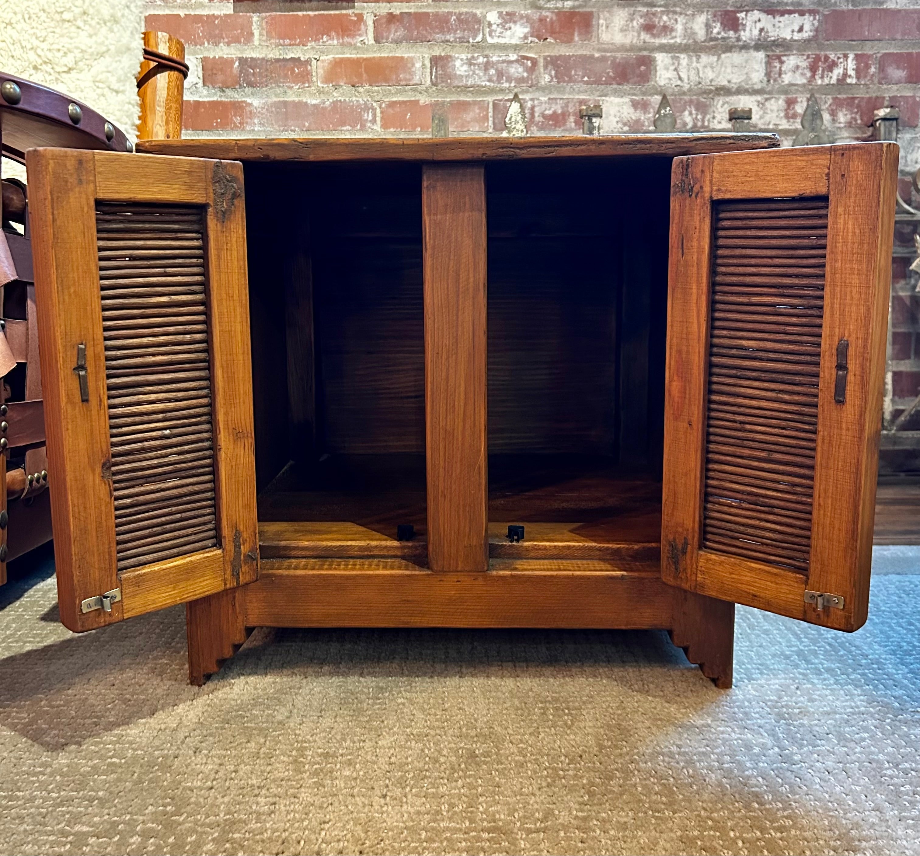 End Table, Rustic, Solid Wood, Iron Hardware