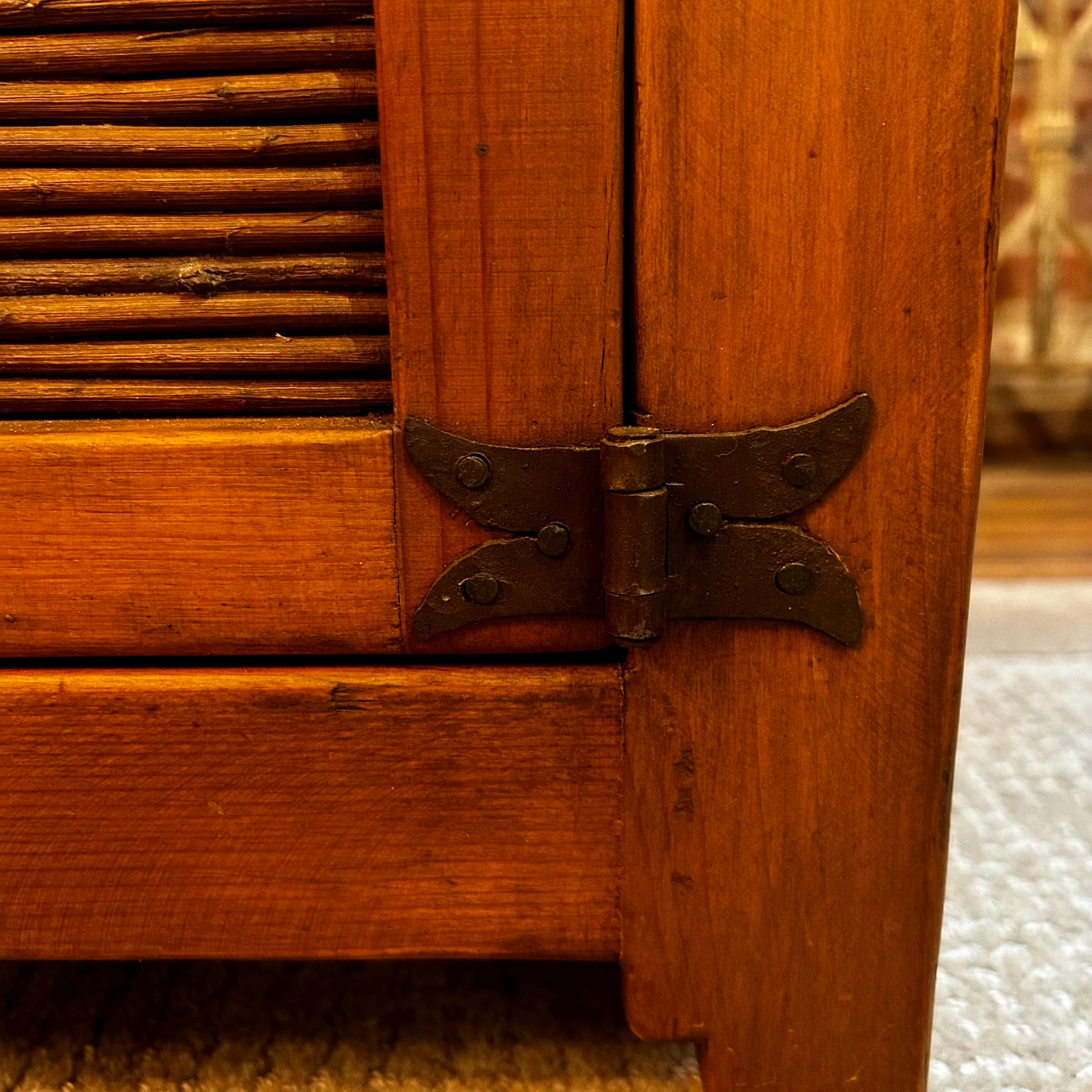 End Table, Rustic, Solid Wood, Iron Hardware