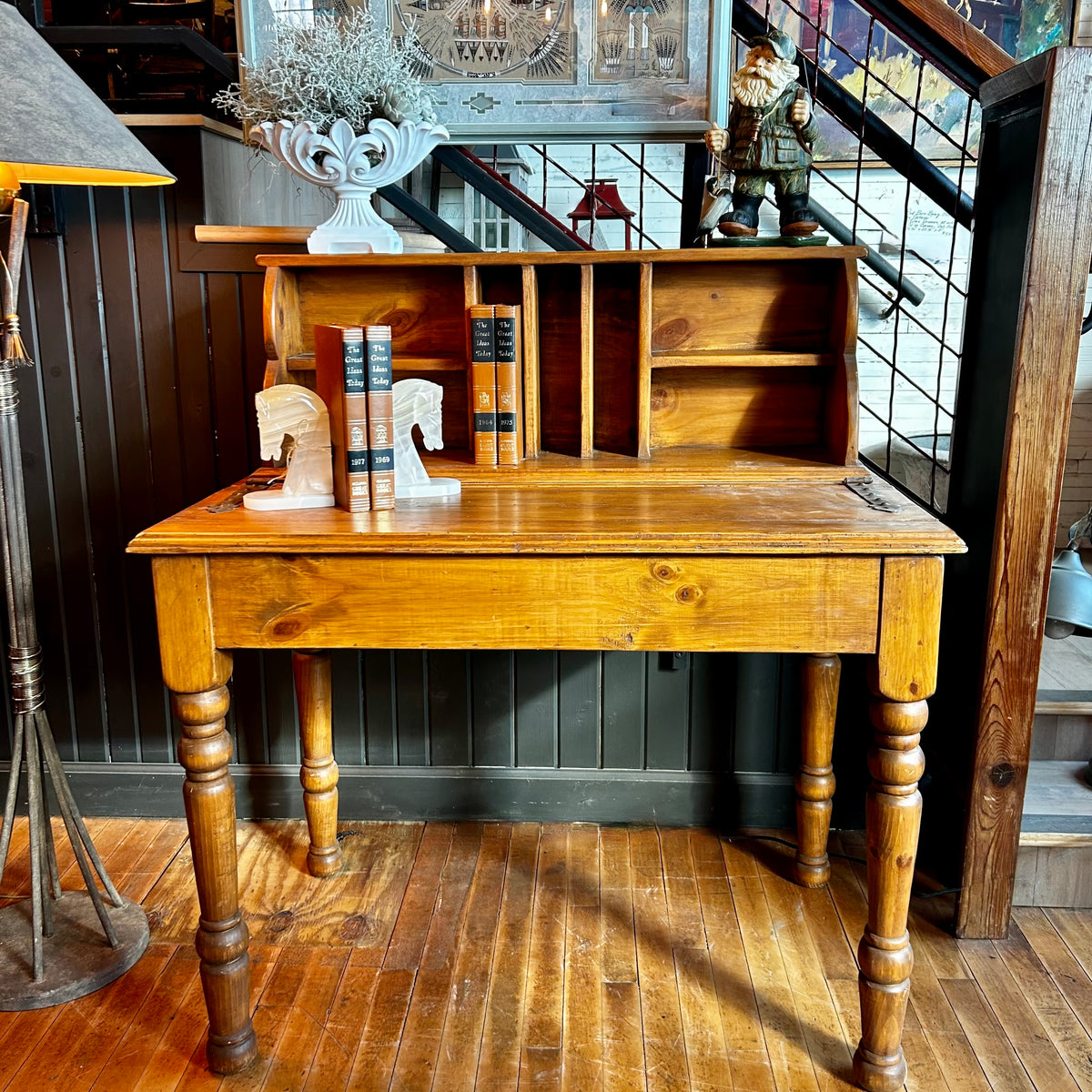 Secretary Desk, Rustic, Solid Wood