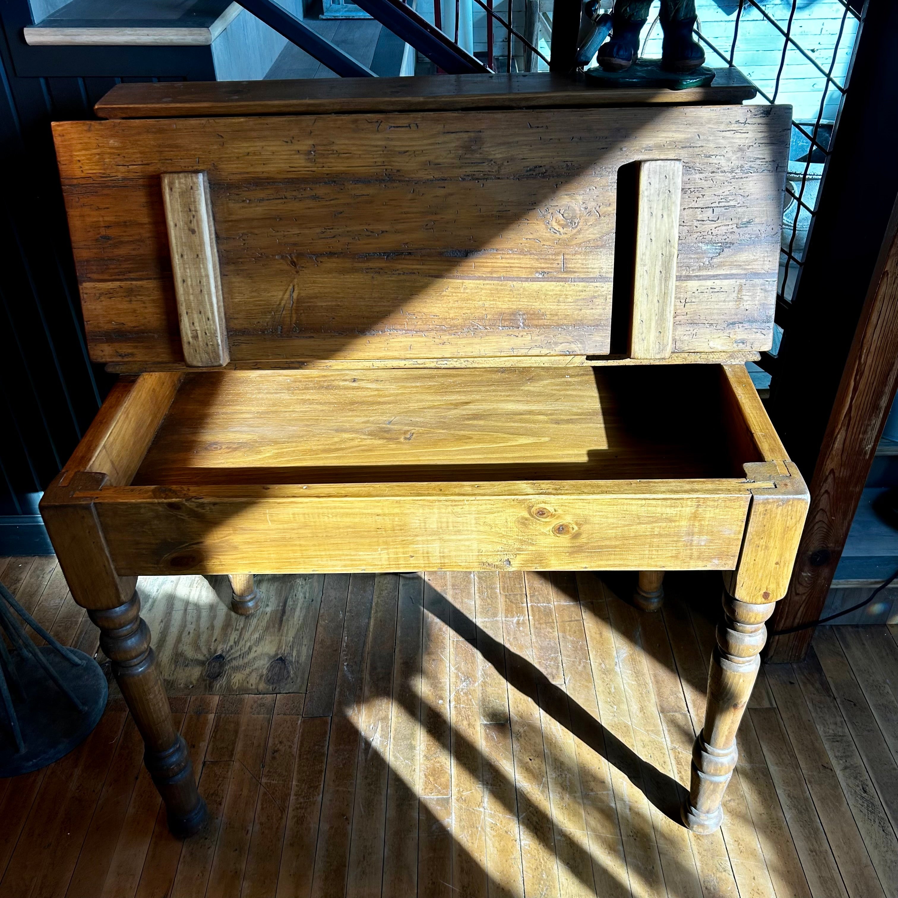 Secretary Desk, Rustic, Solid Wood