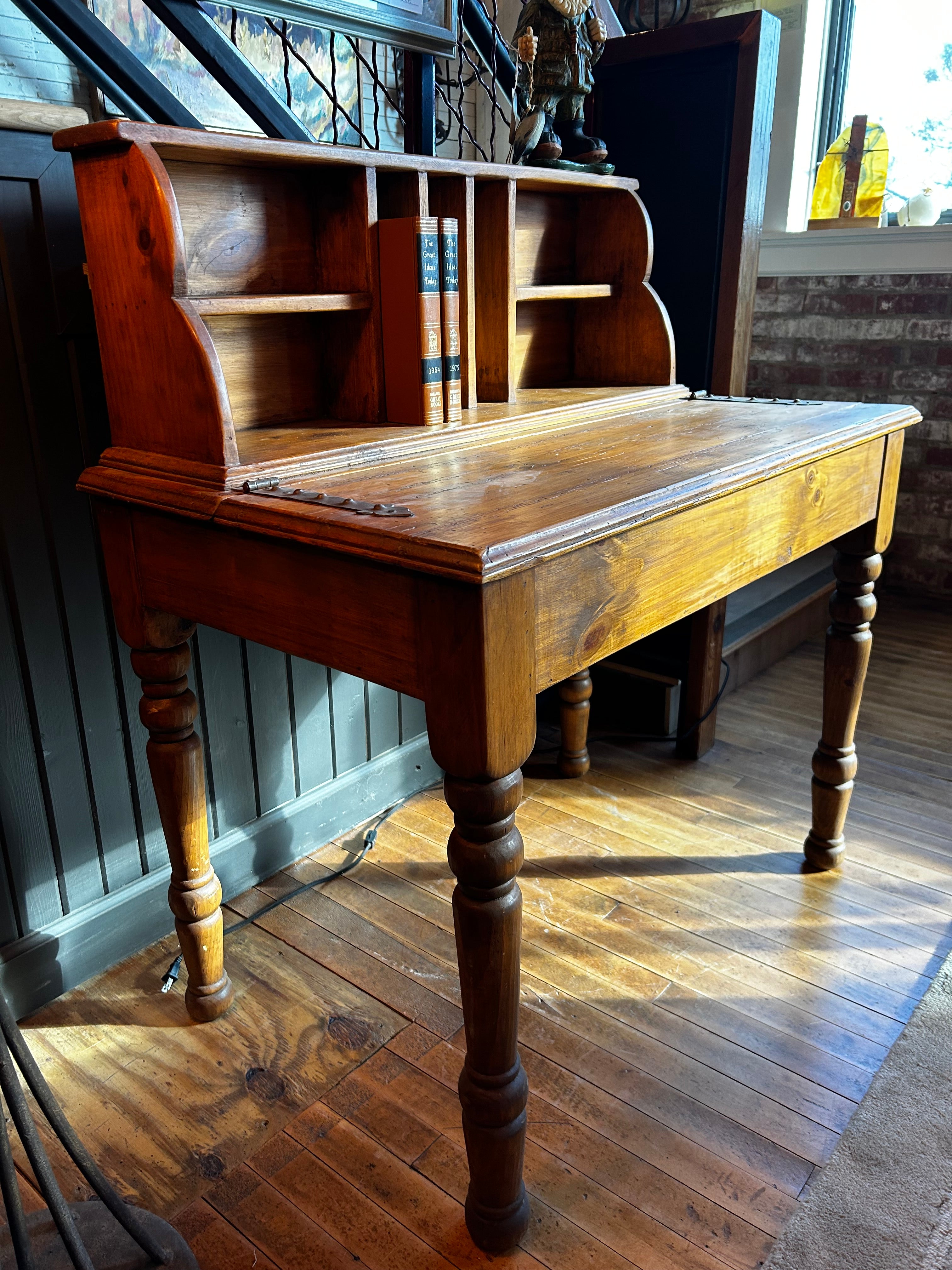 Secretary Desk, Rustic, Solid Wood