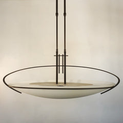 Modern Chandelier with White Glass