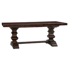 Pottery Barn Trestle Table Dining Set, Ten Chairs, Dark Brown, Solid Wood