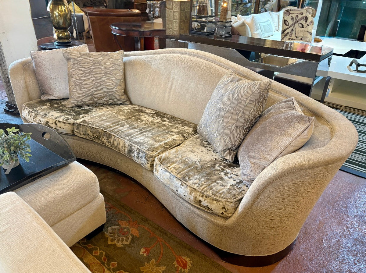 Caracole Sofa Pale Gray Velvet Fabric, Sku 03390