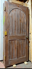 Solid Pine Door, Pickled Finish & Arch Detail, Hardware, Sku: 033403