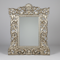 Antique Mexican Mirror, Elaborately Carved with Silver Overlay, sku: 033492