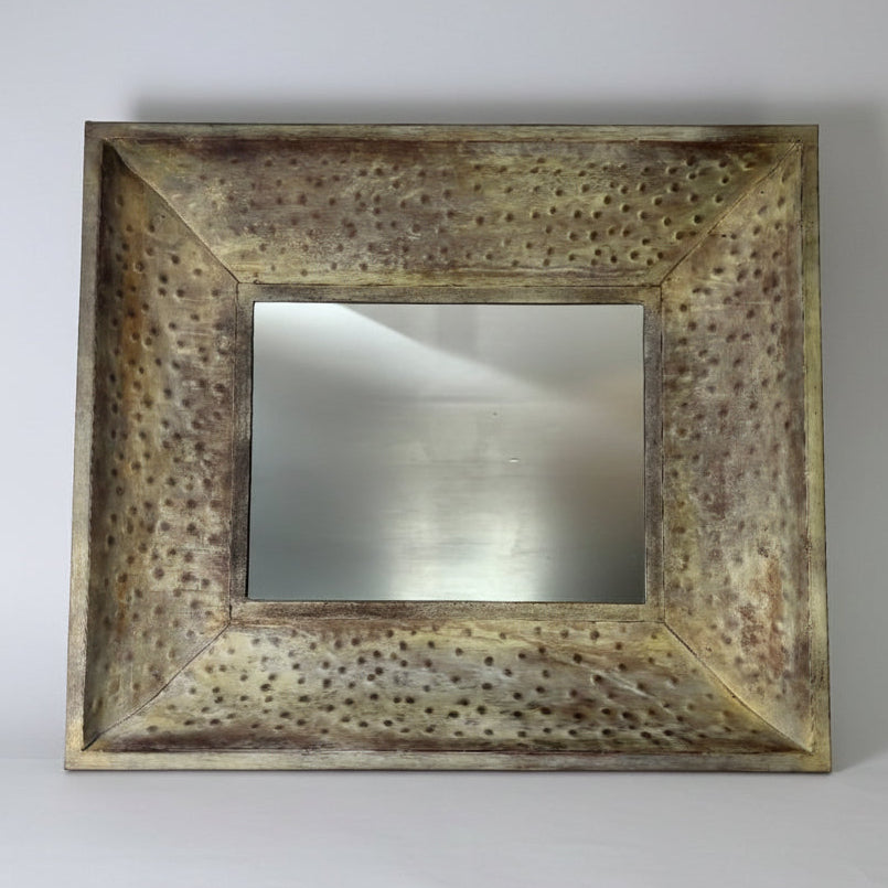 Metal Framed Mirror, Reverse Dimple Design, Sku: 033005