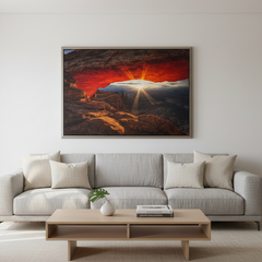 San Sawusch "Morning Glory" at Mesa Arch, Framed Digital Photograph on Canvas, Sku: 033453
